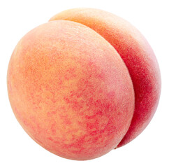 Peach fruit isolated on white background, Fresh Peach on White Background PNG file.