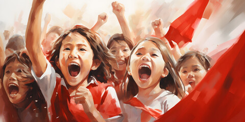 Obraz premium Indonesian Independence Day Children and Youth Poster