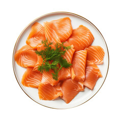 Fototapeta na wymiar Plate of Lox Isolated on a Transparent Background