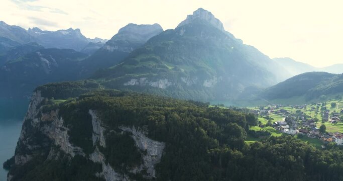 The Enchanting Beauty of Lake Lucerne, Switzerland - Europes Alps Landscape - Arial