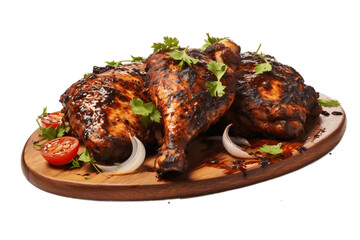 Jerk Chicken Isolated on Transparent Background. Generative AI