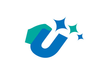 u sign shape test tube hand and magic magical health chemistry drug pill effect logo art