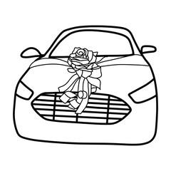 wedding car lineart illustrattion