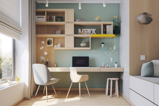 Children study room. Generative AI