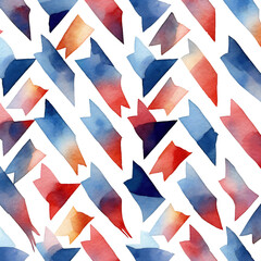 Fototapeta premium Watercolor strips/colored flags and polygons. Multi -colored geometric karakuls/patterns. Designer template. Modern minimalistic background. Isolated on a transparent background. KI.