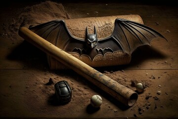 Bats used in the sport of baseball. Generative AI