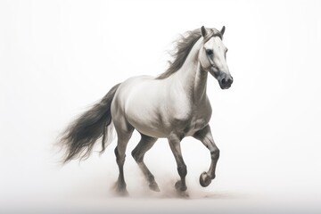 Naklejka na ściany i meble Andalusian horse on a white background. Generative AI