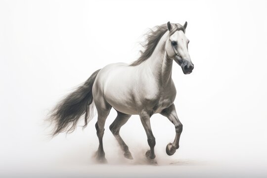 Andalusian horse on a white background. Generative AI