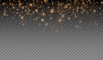 Gold sparkles background. Vector shining particles - 627602328