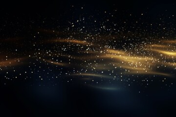 Fototapeta premium Wavy ethereal golden particles background backdrop colorful shining aerial windy glitter glowing sparks deep space texture effects splashing dusty sand glittering blurred abstract visuals imagination