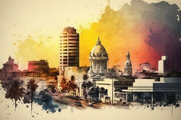Chennai Tamil Nadu cityscape. Generative AI - obrazy, fototapety, plakaty