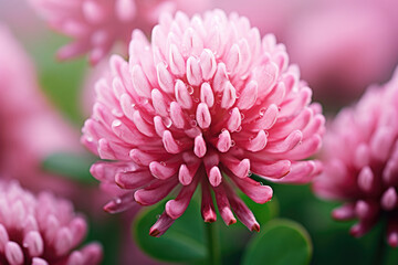 Macro photo of pink dutch clover