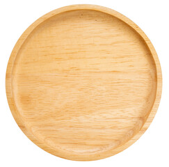 Top view Wooden bowl isolated on white background, Wooden bowl on white PNG File.