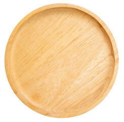 Top view Wooden bowl isolated on white background, Wooden bowl on white PNG File.