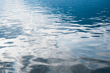 Detail of reflection on water surface background. Liquid and abstract. - 627603978