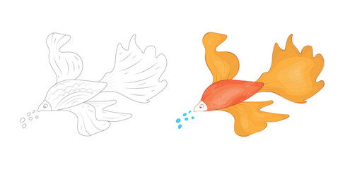 Fish clip art Vector illustration.