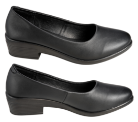 Black court shoes isolated on white background, Women shoes, Piccadilly on white Background PNG File.