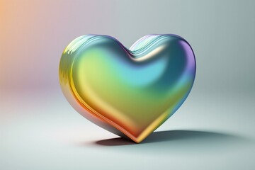 A pastel-colored heart with a rainbow gradient. Generative AI