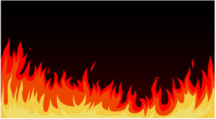 Cartoon Fire Flames Set isolated on White Background	
