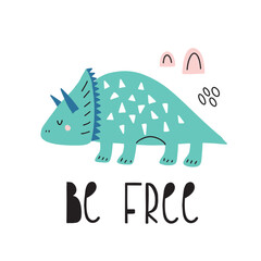 Cute dinosaur - vector illustration. Great for making baby clothes and decorating nursery.