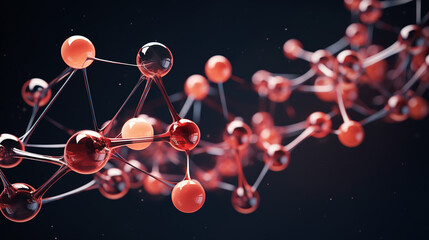 Molecules model. Molecular structure at the atomic level. Medical background