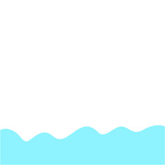 Blue Waves In Flat Style
