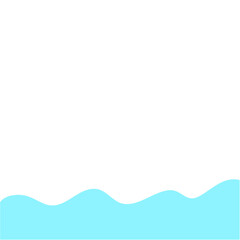 Blue Waves In Flat Style