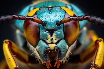 close up eyes's insect, macro, close up shots, ai generated.
