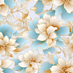 seamless floral pattern stock vector, in the style of pastel dream, ai generated.
