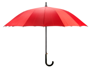 Red color umbrella isolated on white background, Red  umbrella on White Background Png File.