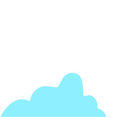 Blue Cloud Cartoon In Flat Style
