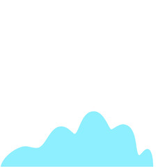 Blue Cloud Cartoon In Flat Style