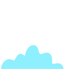 Blue Cloud Cartoon In Flat Style