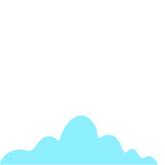 Blue Cloud Cartoon In Flat Style