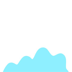 Blue Cloud Cartoon In Flat Style