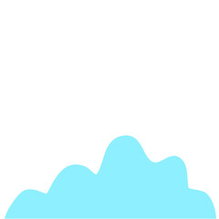Blue Cloud Cartoon In Flat Style