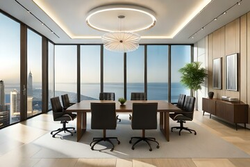 modern office room generated with AI technology