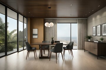 modern dining room generated with AI technology