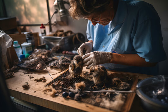 A wildlife rehabilitator caring for injured or orphaned animals and preparing them for release. Generative AI