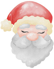 set of Christmas cartoon character in water color vector illustration