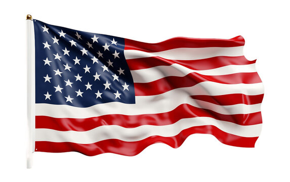 United States of America Flag with PNG transparency. AI