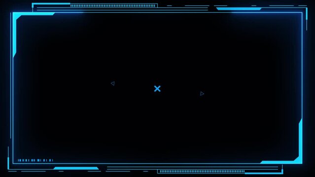 Hud Frame Digital Technology Sci-fi Frame Interface. HUD concept design of frame with brackets, equalizers, data, futuristic elements. overlay template futuristic cyber frame and technology concept