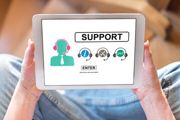 Support concept on a tablet