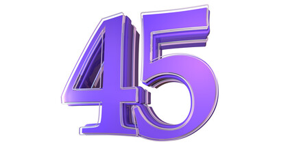 Obraz premium Purple design 3d number 45
