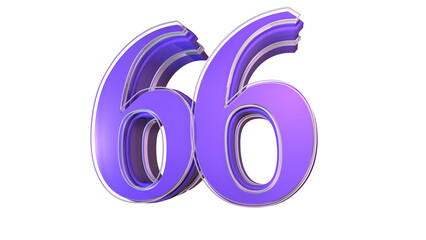 Purple  design 3d number 66