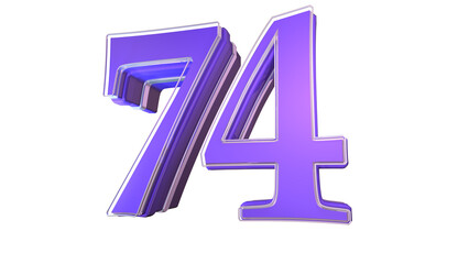 Purple  design 3d number 74