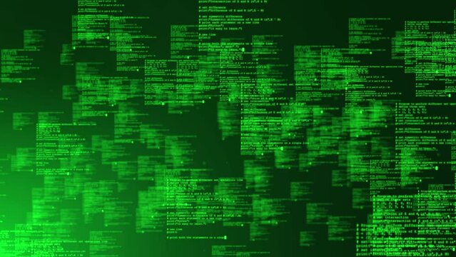 4K Programming source Scrolling digital code abstract background. Software development process concept in a cyberspace. code abstract technology background for software developer and Computer script