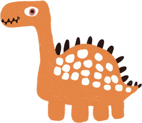 Dinosaur Cartoon Hand drawn Illustration.