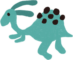 Dinosaur Cartoon Hand drawn Illustration.