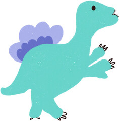 Dinosaur Cartoon Hand drawn Illustration.